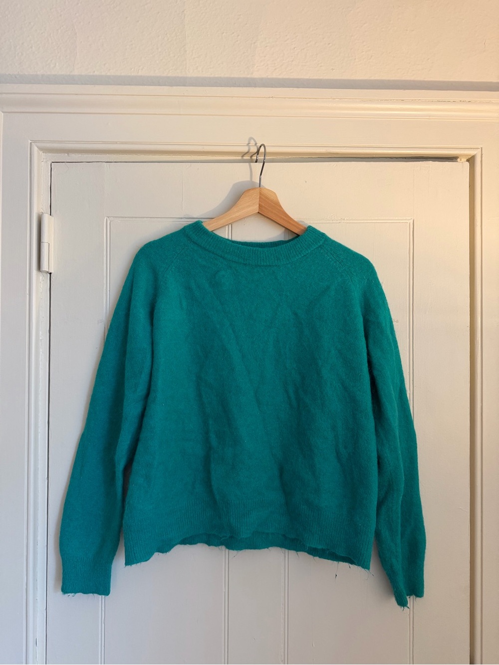 Zara Teal Scoop-Neck Knit Sweater
